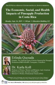 The Economic, Social and Health Impacts of Pineapple Production in Costa Rica poster.